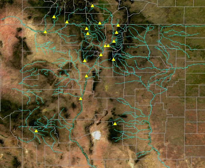 Map of New Mexico With Select Runoff Locations