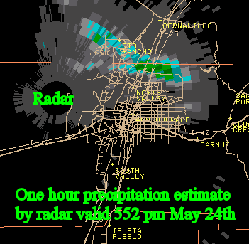 radar image of estimated precip