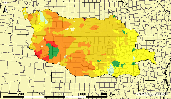 Upper Zone Soil Moisture Monthly Average