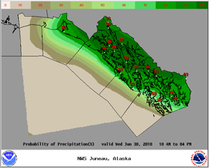 Image showing possibility of precipitation in Southeast Alaska