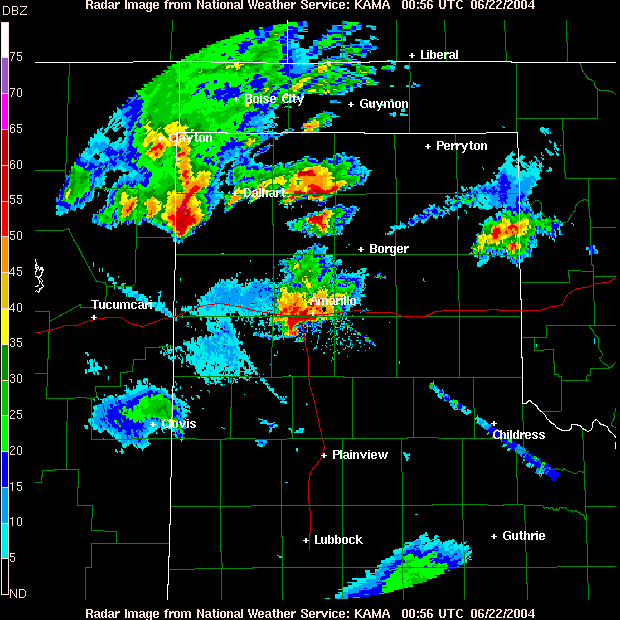 Click here to play radar animation of the storm as it moved across western Amarillo 