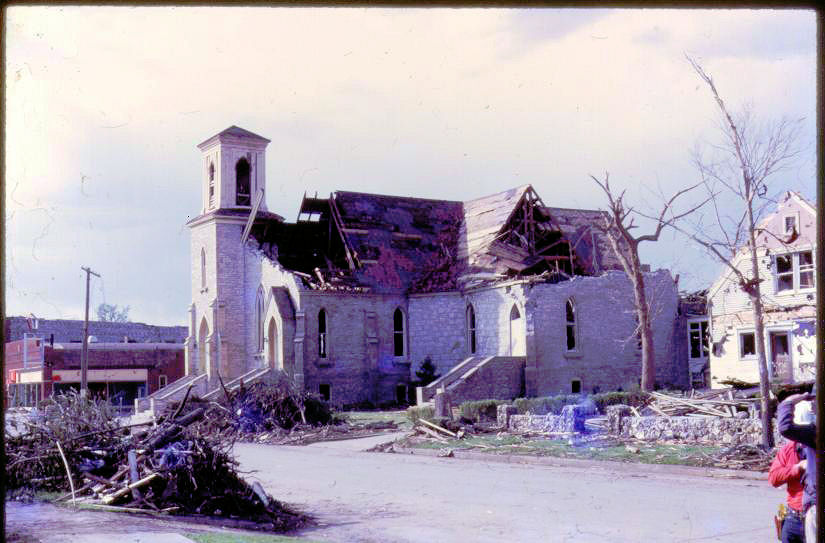 First Methodist Church on the northeast corner of Wisconsin and Kelly in Charles City, IA