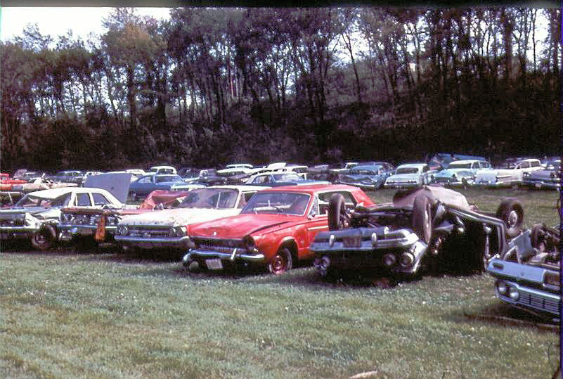 Destroyed cars at Lions Field in Charles City, IA