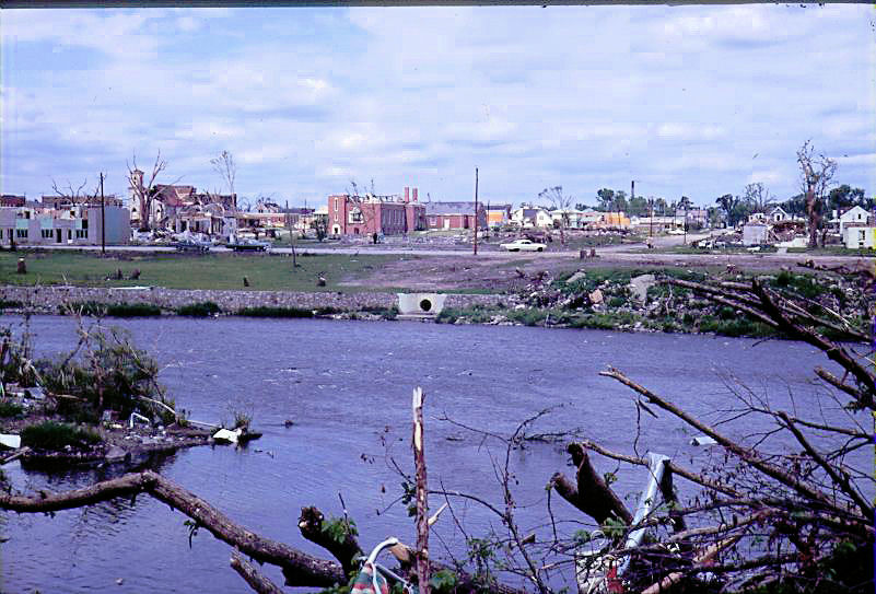 South side of Cedar River where tornado crossed into Charles City, IA