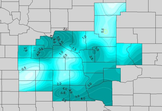 Map of December 4, 2005 snow totals