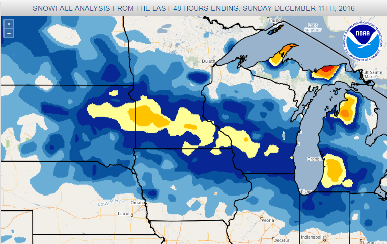 December 10-11 snowfall total