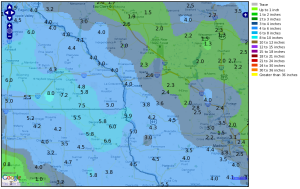 December 20-21, 2010 Local Snowfall Map