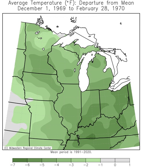 1969-70 Winter Temps Departures