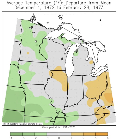 1972-73 Winter Temps Departures