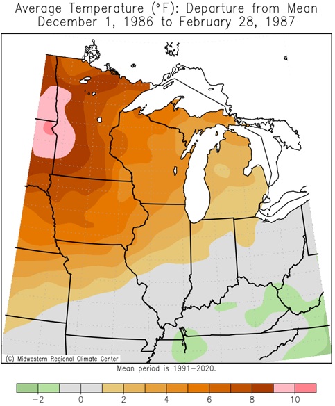 1986-87 Winter Temps Departures