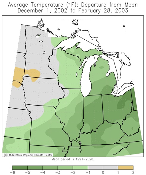 2002-03 Winter Temps Departures