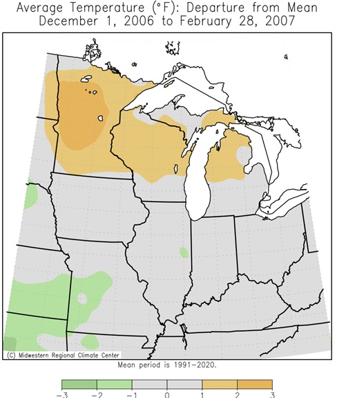 2006-07 Winter Temps Departures