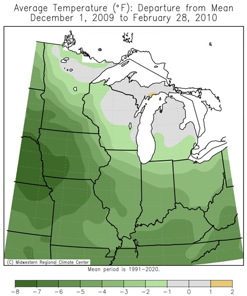 2009-10 Winter Temps Departures