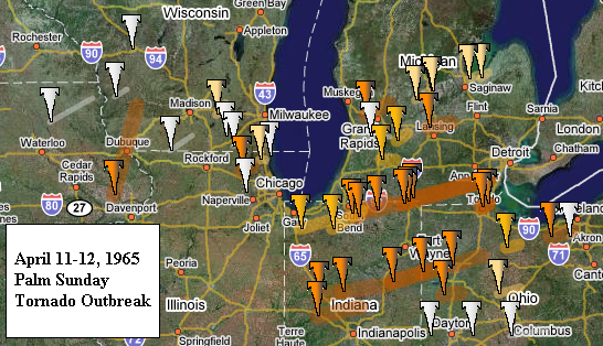 Aoril 11-12, 1965 Palm Sunday Tornado Outbreak