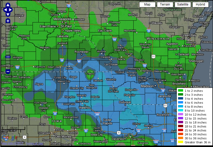 snowfall map from january 20 2012