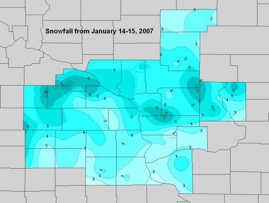 January 14-15, 2007 snowfall