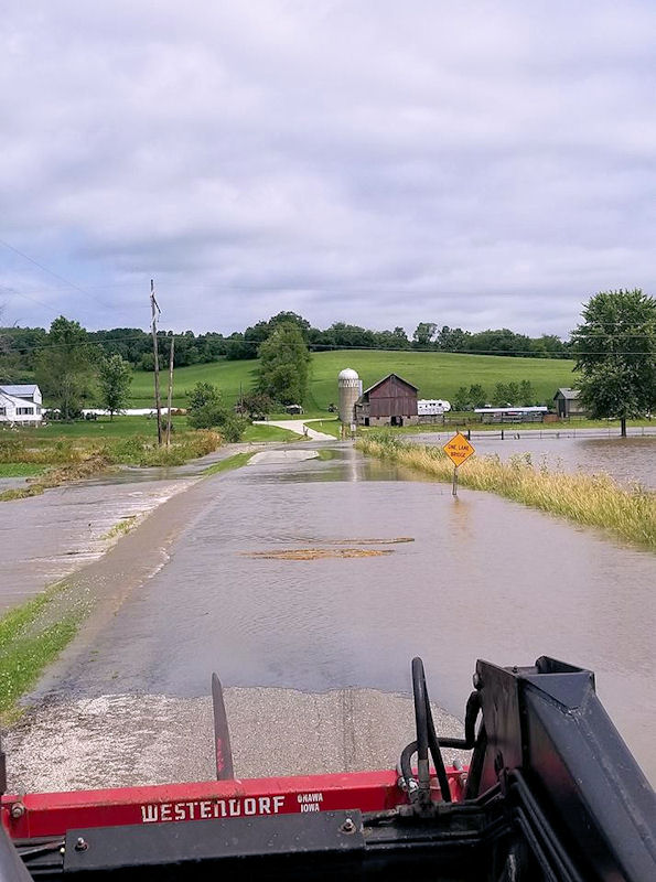 Flooding in Hegg, WI in Trempealeau County (Daryl Tjerstad)