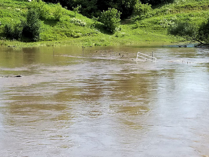 This is normally a small stream in Monroe County (Jeannie Jones)