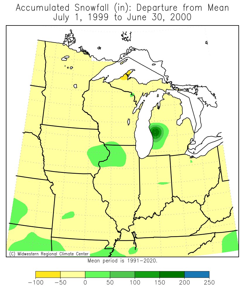 1999-2000 Seasonal Snow Departures