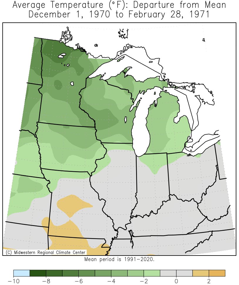 1970-71 Winter Temps Departures