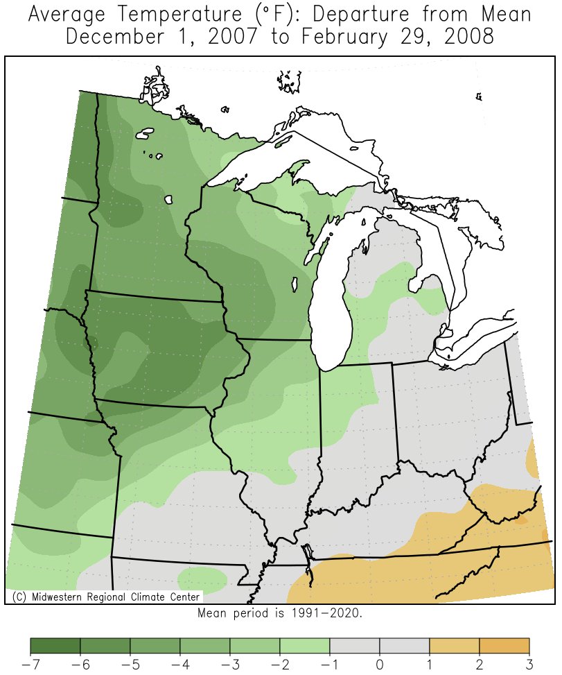 2007-08 Winter Temps Departures