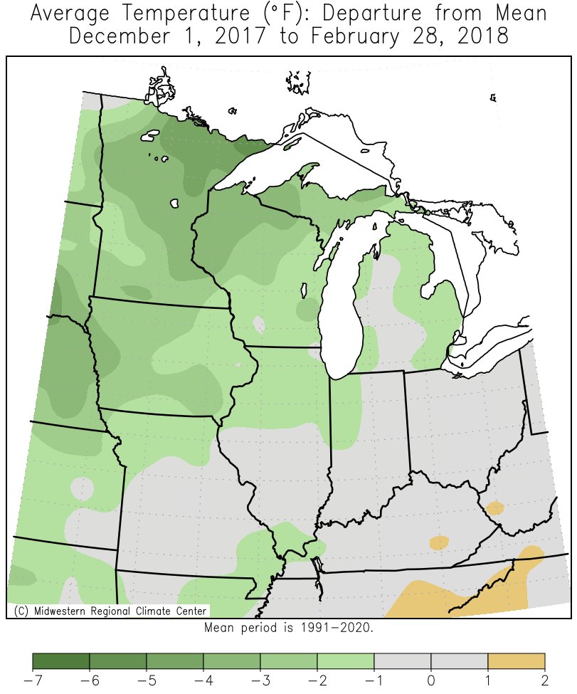 2017-18 Winter Temps Departures