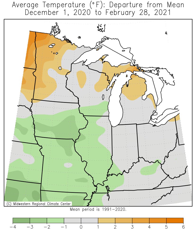 2020-21 Winter Temps Departures