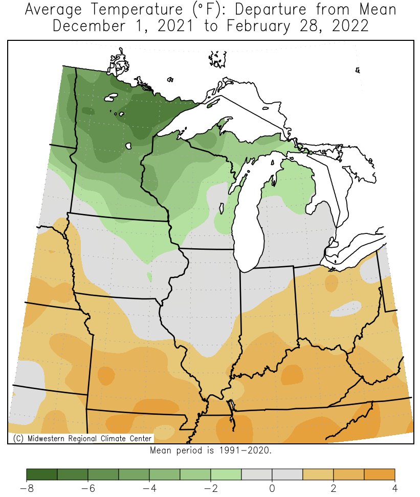 2021-22 Winter Temps Departures