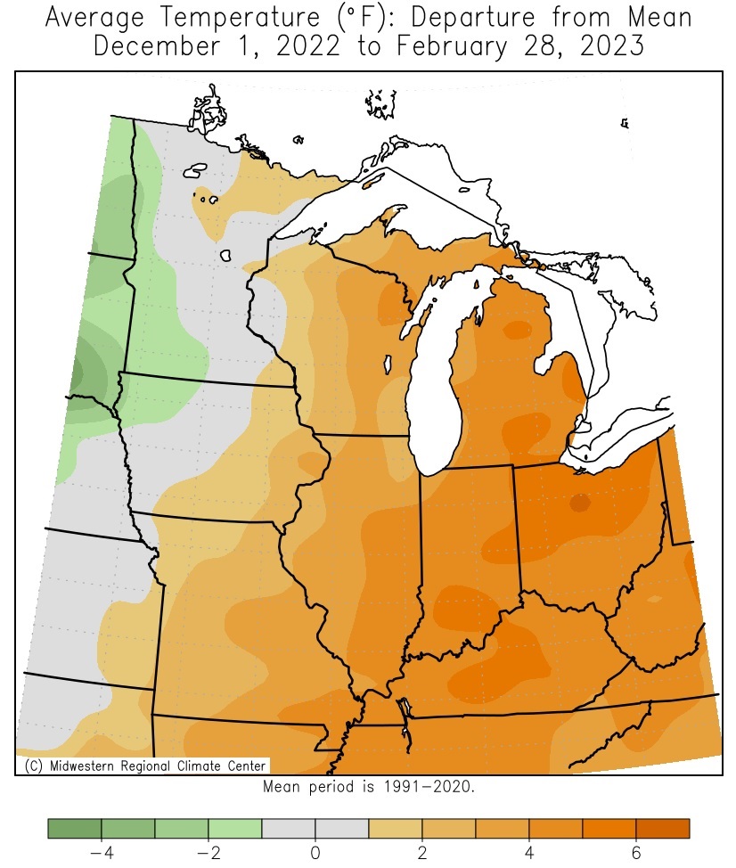 2022-23 Winter Temps Departures