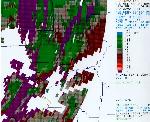 KBMX storm relative velocity image at 0.5 degrees