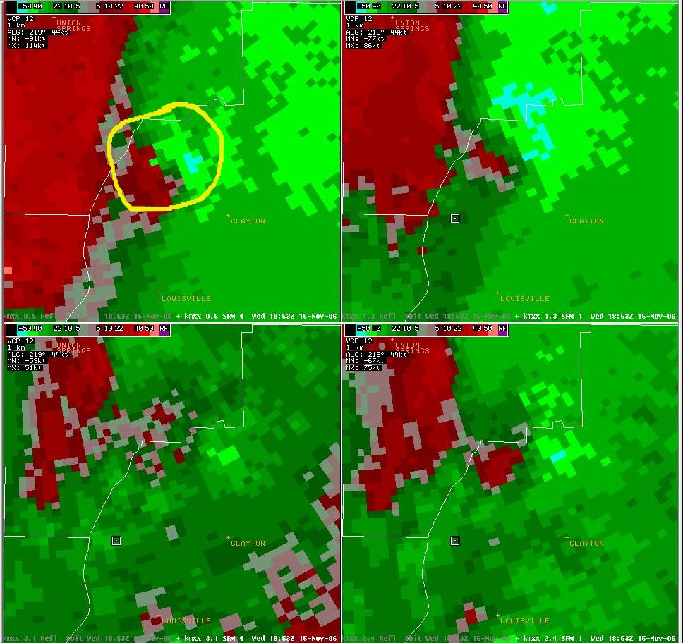 Tornado near Mount Andrew