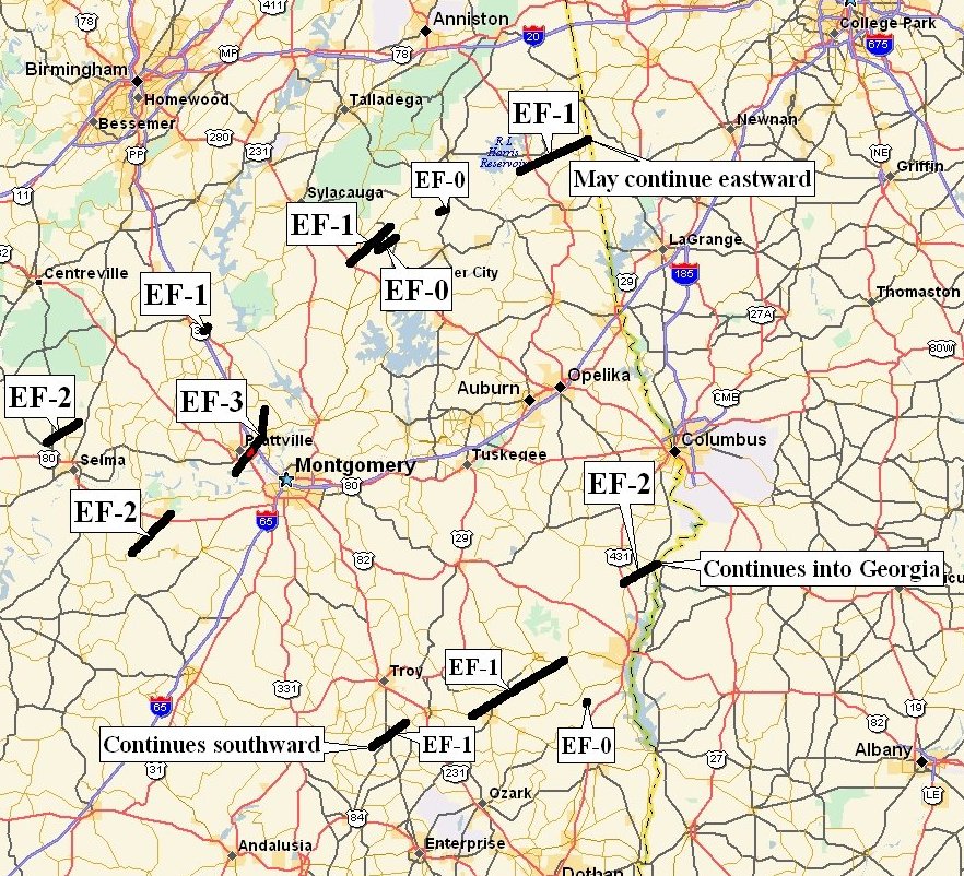 Tornado Damage Path Map