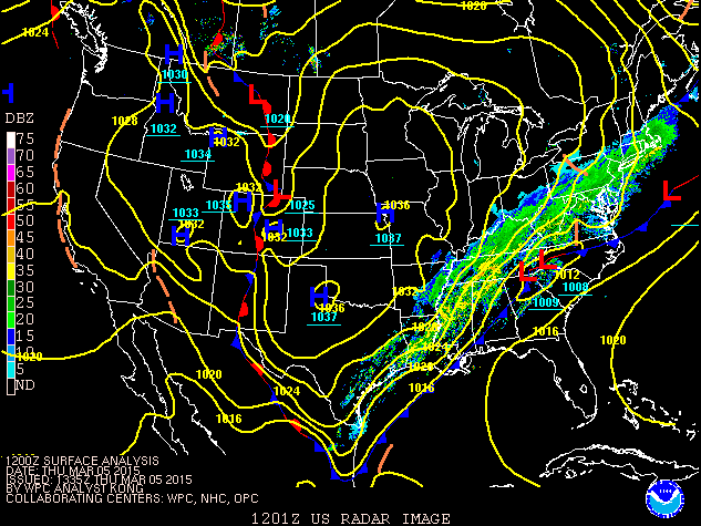 Surface & Radar at 6am on Mar 5th