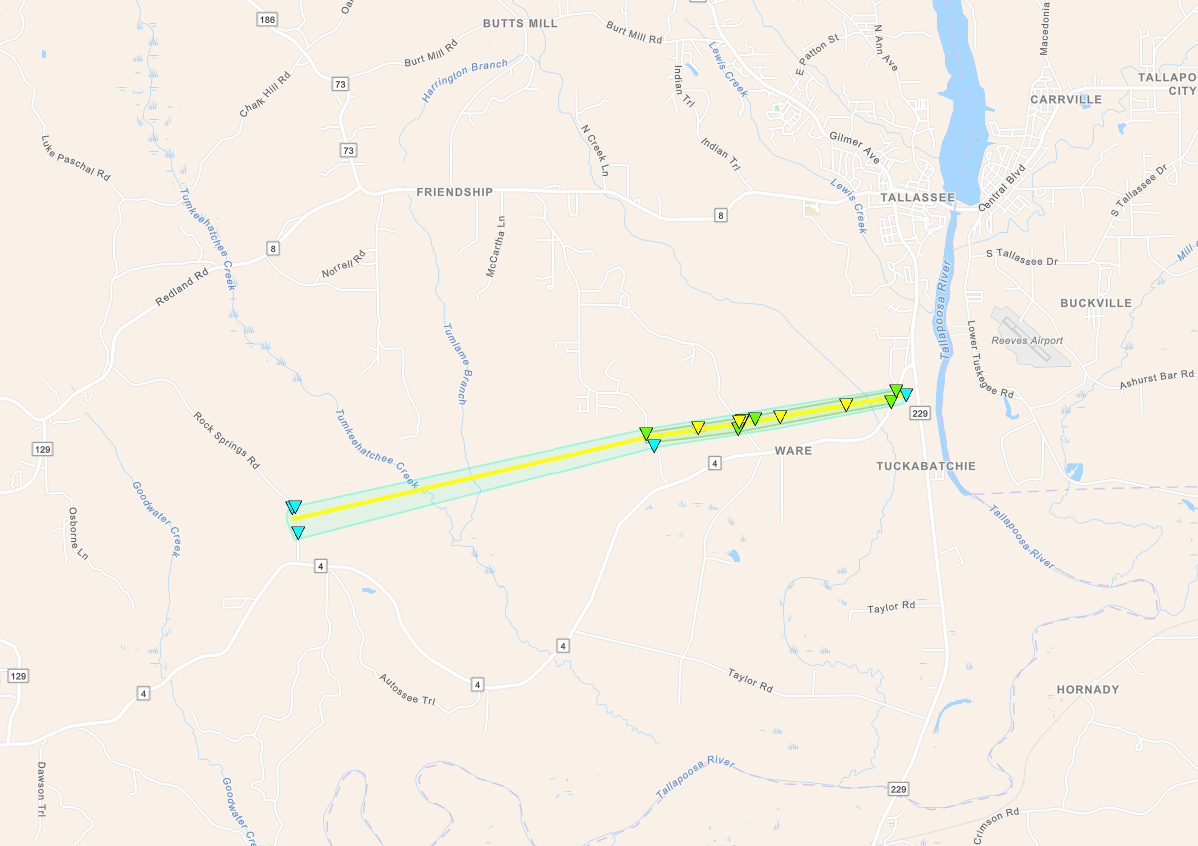 Tornado Track Map