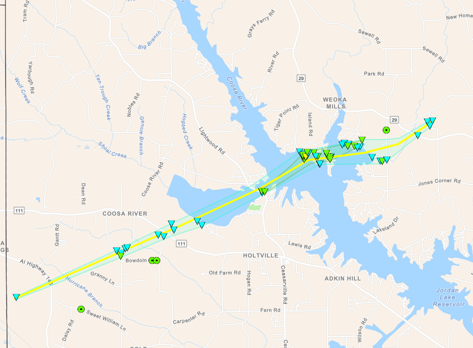 Tornado Track Map