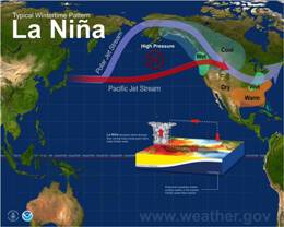 Expected general weather trends for the United States, winter 2010/11, based on moderate to strong La Nina (no other considerations included) (click to enlarge)