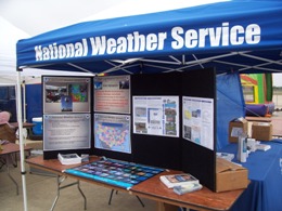 NWS Brownsville tent and pop up display at the 2009 Air Fiesta (Click for larger image)