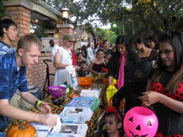 NWS Brownsville Forecaster-in-Training Rob Hart and Senior Forecaster 'Roman' Geoff Bogorad handing out candy and NWS information at Boo at the Zoo, Brownsville, TX, in 2009