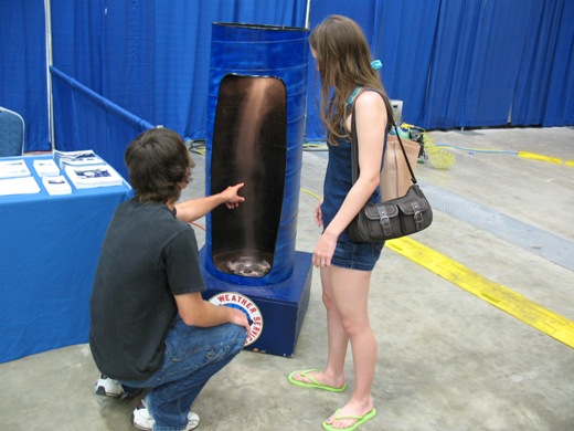 Children visiting the NWS Brownsville/Rio Grande Valley booth at the Texas International Fishing Tournament, 2010, on South Padre Island