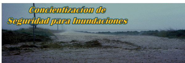 flood safety awareness banner, en espanol