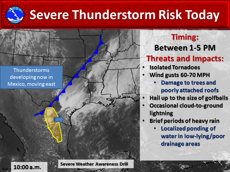 Increased thunderstorm risk for severe story/drill