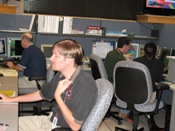 Jason Straub (foreground), Geoff Bogorad (back left), Barry Goldsmith ready for Dolly's land fall (click to enlarge)