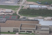 Minor roof damage at Port Isabel High School (click to enlarge)