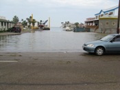 Channel of high water from Laguna Madre to Padre Blvd, north side of town (click to enlarge)