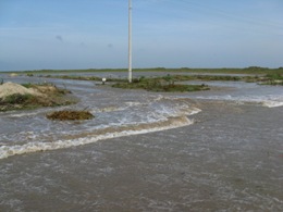 Coastal flooding at SPI Beach Access Number 4, 930 AM September 12