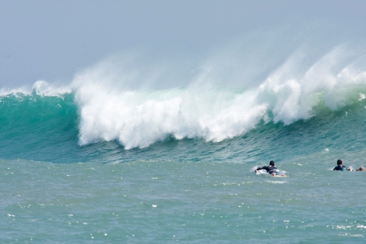 Surf, estimated near 12 feet, at jetty on South Padre Island (Click to view and purchase more photos)