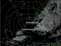 Visible satellite combined with surface pressure and surface observations, 501 PM CST (click to enlarge)