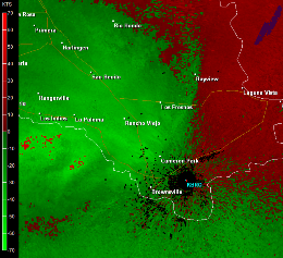 Outflow and microburst racing through Brownsville on way to coast (click to enlarge)