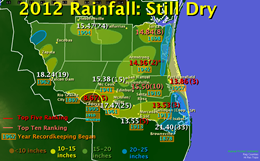 2012 rainfall map and rankings for Deep South Texas and the Rio Grande Valley (click to enlarge)