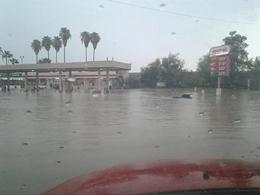 Flooding in southwest Brownsville near the former Amigoland Mall near the B&M International Bridge, June 30th 2012 (click to enlarge)